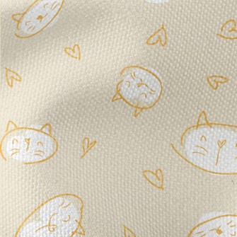 Simple Hand Drawn Cat Waterproof Canvas