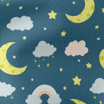 NightMoonRainbowStars Waterproof Canvas