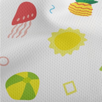 Happy Summer Pattern Athletic Mesh Flat Back