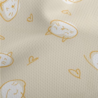 Simple Hand Drawn Cat Athletic Mesh Flat Back