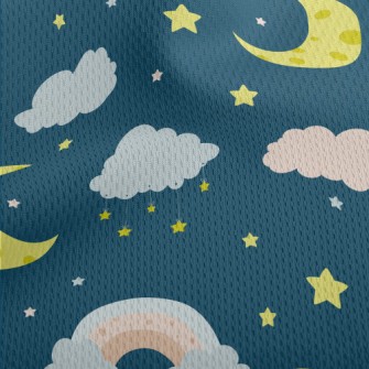 NightMoonRainbowStars Athletic Mesh Flat Back