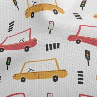 Children&#39;s Colorful Cars Athletic Mesh Flat Back