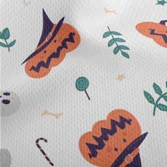 Cute Pumpkin Skull Athletic Mesh Flat Back
