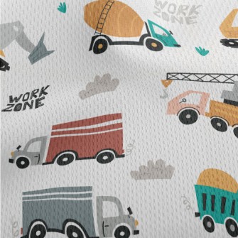 Construction Vehicles Athletic Mesh Flat Back