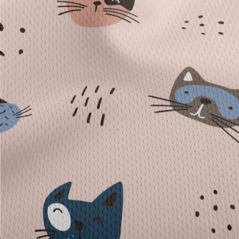 Doodle Cute Cat Athletic Mesh Flat Back