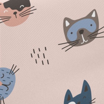 Doodle Cute Cat Twill