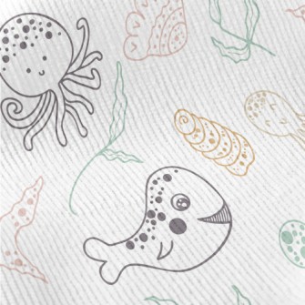 Hand Drawn Cute Marine Life Standard Corduroy