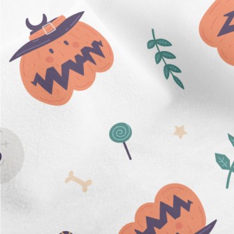 Cute Pumpkin Skull Micro Fleece