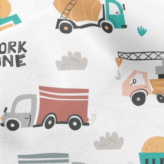 Construction Vehicles Micro Fleece