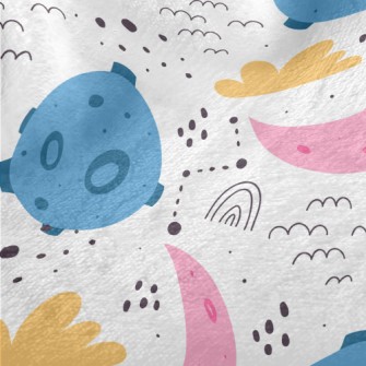 Colorful Cartoon Planets Minky