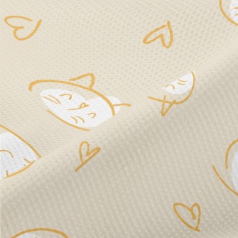 Simple Hand Drawn Cat Piqué