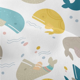 Color Block Unique Style Whale Lightweight Performance Linen