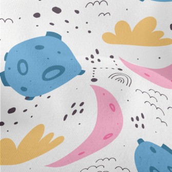 Colorful Cartoon Planets Lightweight Performance Linen