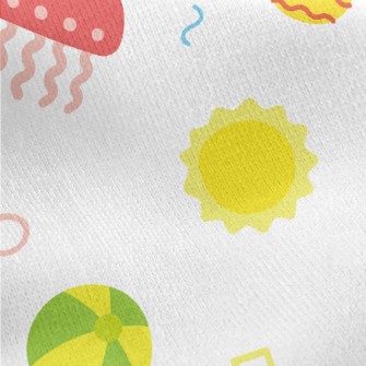 Happy Summer Pattern Jersey Backed Fleece
