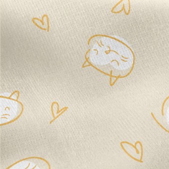 Simple Hand Drawn Cat Jersey Backed Fleece