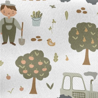 Children&#39;s Book Happy Farm Jersey Backed Fleece