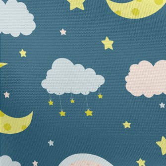 NightMoonRainbowStars Pongee