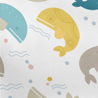 Color Block Unique Style Whale Pongee