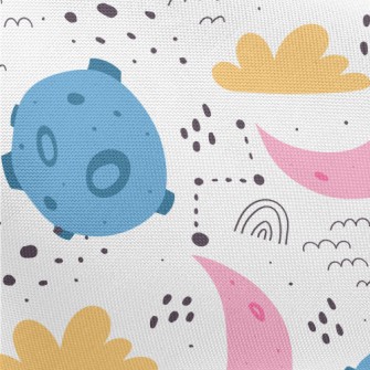 Colorful Cartoon Planets Pongee