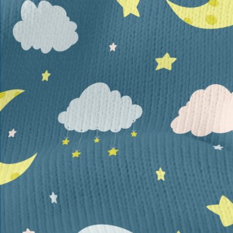 NightMoonRainbowStars Stretch Jersey