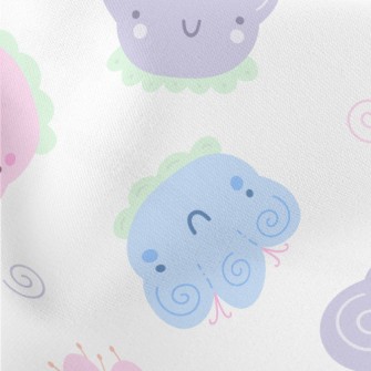 Cute Happy Flowers Lightweight Cotton Poplin