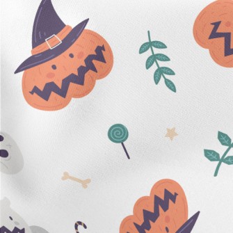 Cute Pumpkin Skull Lightweight Cotton Poplin