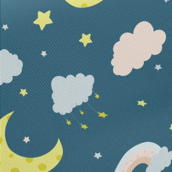 NightMoonRainbowStars Midweight Cotton Poplin