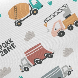 Construction Vehicles Midweight Cotton Poplin