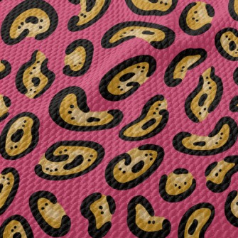 Bright Irregular Leopard Print Birdseye Piqué
