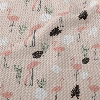 Pink Flamingo Birdseye Piqué
