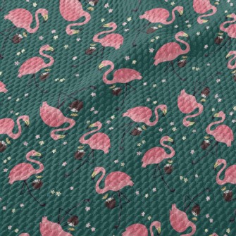 Flamingo Loves Coconut Juice Birdseye Piqué