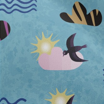 Art Illustration Bird Chiffon