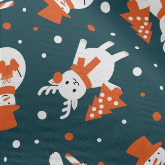 Red And White Christmas Charac Chiffon