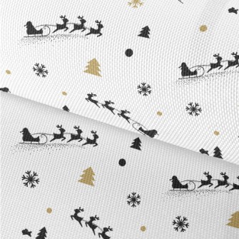 Reindeer And Santa Claus Waterproof Oxford