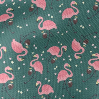 Flamingo Loves Coconut Juice Waterproof Canvas