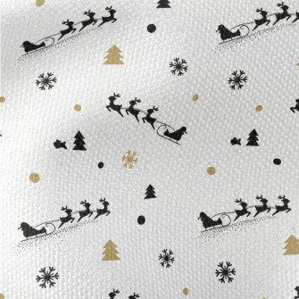 Reindeer And Santa Claus Waterproof Canvas