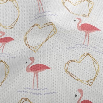 Flamingo And Love Athletic Mesh Flat Back