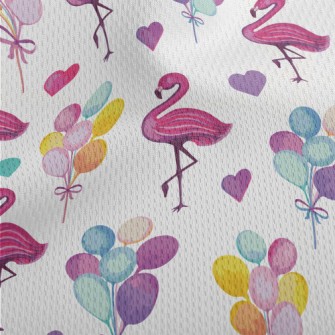 Watercolor Flamingo Balloon Athletic Mesh Flat Back