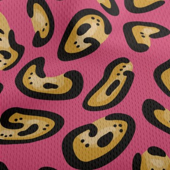 Bright Irregular Leopard Print Athletic Mesh Flat Back