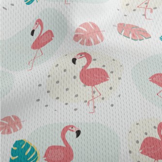 Flamingo Standing On One Leg Athletic Mesh Flat Back