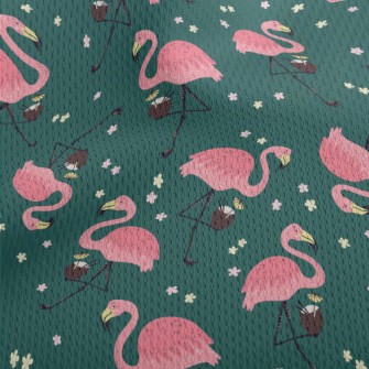 Flamingo Loves Coconut Juice Athletic Mesh Flat Back
