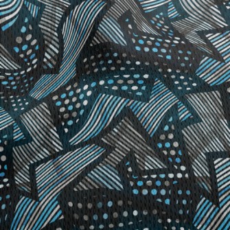 Shiny Geometric Pattern Athletic Mesh Flat Back