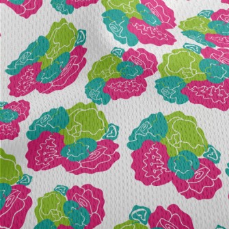 Stitching Color Block Flowers Athletic Mesh Flat Back