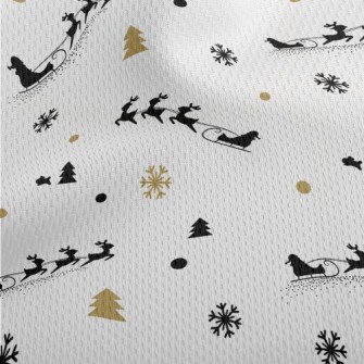 Reindeer And Santa Claus Athletic Mesh Flat Back