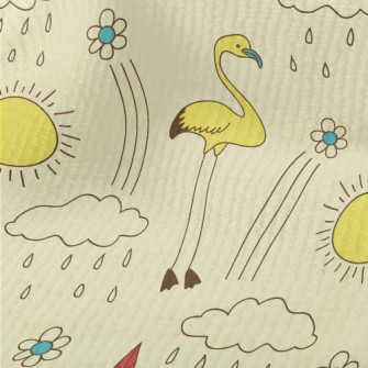 Line Doodle Birds Terry