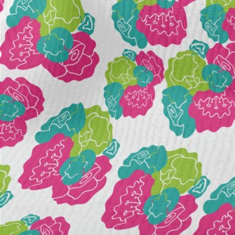 Stitching Color Block Flowers Terry