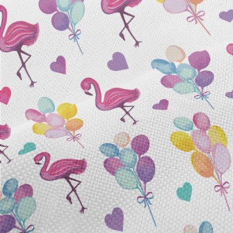 Watercolor Flamingo Balloon Performance Linen