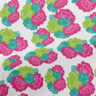 Stitching Color Block Flowers Performance Linen