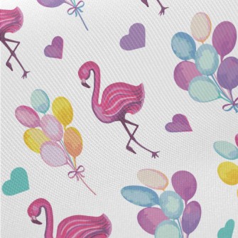 Watercolor Flamingo Balloon Twill