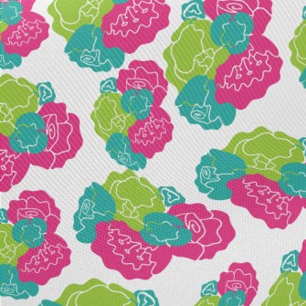 Stitching Color Block Flowers Twill